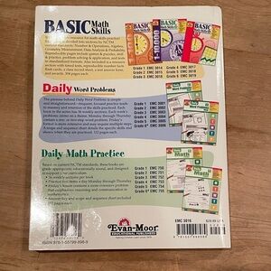 NWT Evan-Moor Basic Math Skills Grade 3 workbook test prep flashcards 300 pages